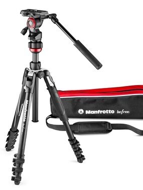 Manfrotto Befree Travel Tripod with Fluid Head - Black & Red